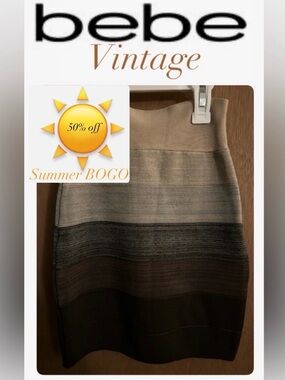 ☀️Vintage 90’s bebe Multi-Tone Stretchy Pencil Skirt-Small